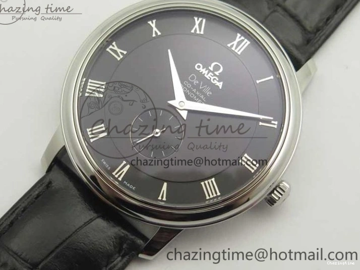 0316 De Ville Prestige Small Second TWF 1:1 Best Edition Black Dial on Black Leather Strap MIYOTA Resilient 8037